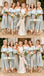 Charming Tea-Length Off Shoulder Bridesmaid Dresses, Soft Satin Bridesmaid Dresses, KX1081