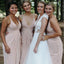Deep V-Neck Spaghetti Straps Backless Sheath Jersey Bridesmaid Dresses, KX742