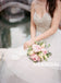 Charming Beaded Top Wedding Dress, A-Line Organza Backless Wedding Dress, KX786
