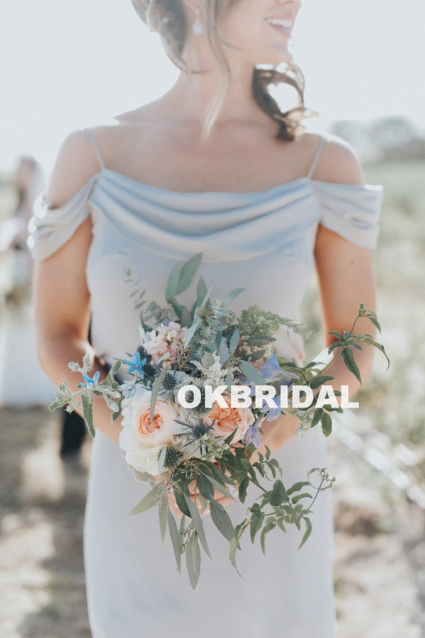 Charming Off Shoulder Bridesmaid Dresses, Long Chiffon Bridesmaid Dresses, KX974