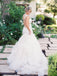 Charming Tulle Mermaid Backless Lace Sleeveless Long Wedding Dresses, FC1463