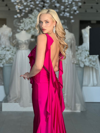 Gorgeous Backless Mermaid Spaghetti Straps Long Prom Dresses, OB102