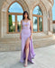 Long Spaghetti Straps Sexy Slit Mermaid Prom Dresses, OB109