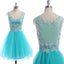 New Arrival blue see through tulle cap sleeve cute casual cocktail freshman homecoming prom gowns dress,BD00118