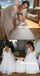 Long Sleeve Lace Top Flower Girl Dresses with Bow-Knot, Tulle Popular Little Girl Dresses, KX1196