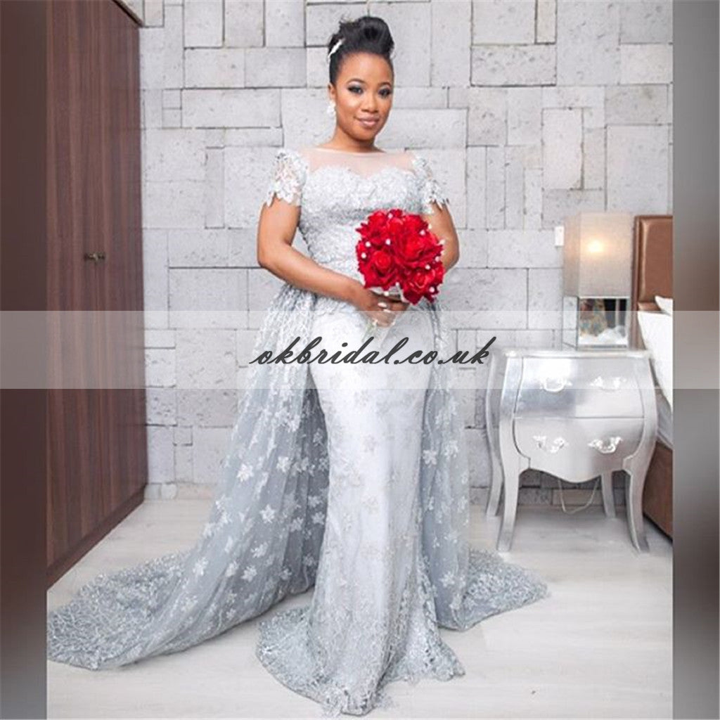 Lace Wedding Dress, Tulle Wedding Dress, Vintage Bridal Dress, V-Back –  OkBridal
