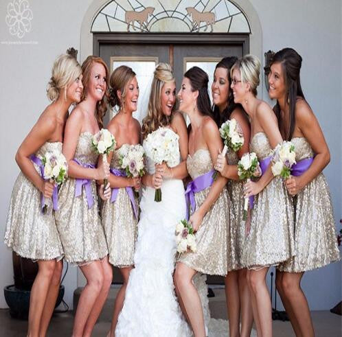 Sparkly Sequin Sweet Heart Shinning Knee-Length Cheap Custom Make High Dresses Sparkly Sequin Sweet Heart Shinning Knee-Length Cheap Custom Make High Dresses