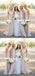 Jersey Slit Sleeveless Bridesmaid Dress, Sexy V-Neck Spaghetti Straps Bridesmaid Dress, KX1395