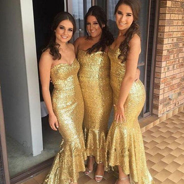 Sequin Off Shoulder V-Neck Shinning Knee-Length Cheap Custom Make High Quality Bridesmaid Dresses, WG124