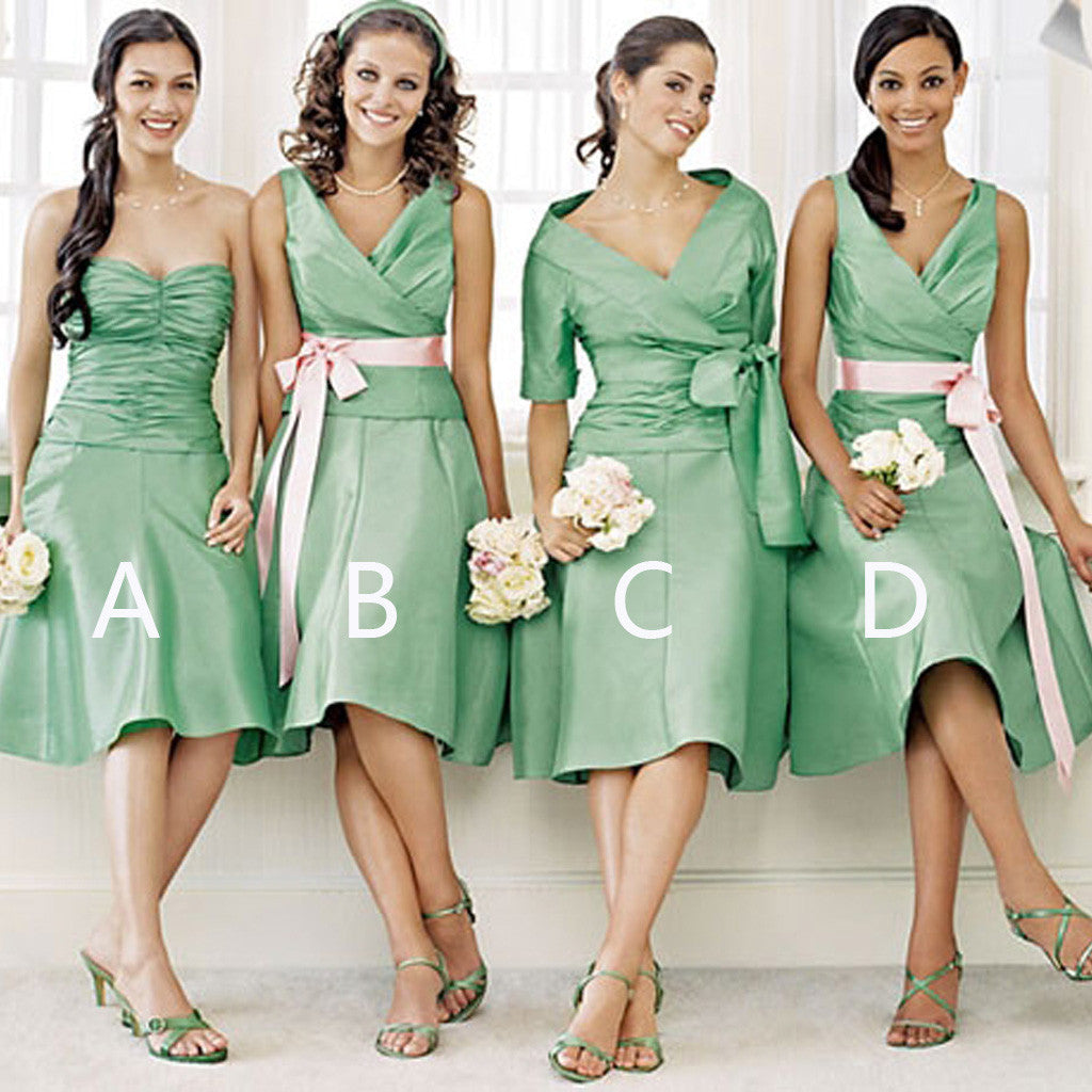Unique Women Pink Satin Bridesmaid Dresses, Cheap Bridesmaid Dresses, WG149