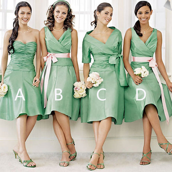 Unique Women Pink Satin Bridesmaid Dresses, Cheap Bridesmaid Dresses, WG149