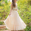 2 Pieces Sequin Top Blush Pink Chiffon Skirt Flower Girl Dresses, Junior Bridesmaid Dresses, FG059