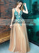 Tulle Spaghetti Straps Prom Dress, Applique Backless Prom Dress, A-Line Prom Dress, KX156