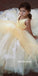 A-Line Tulle Yellow Flower Girl Dresses, Popular Satin Little Girl Dresses, FC1802