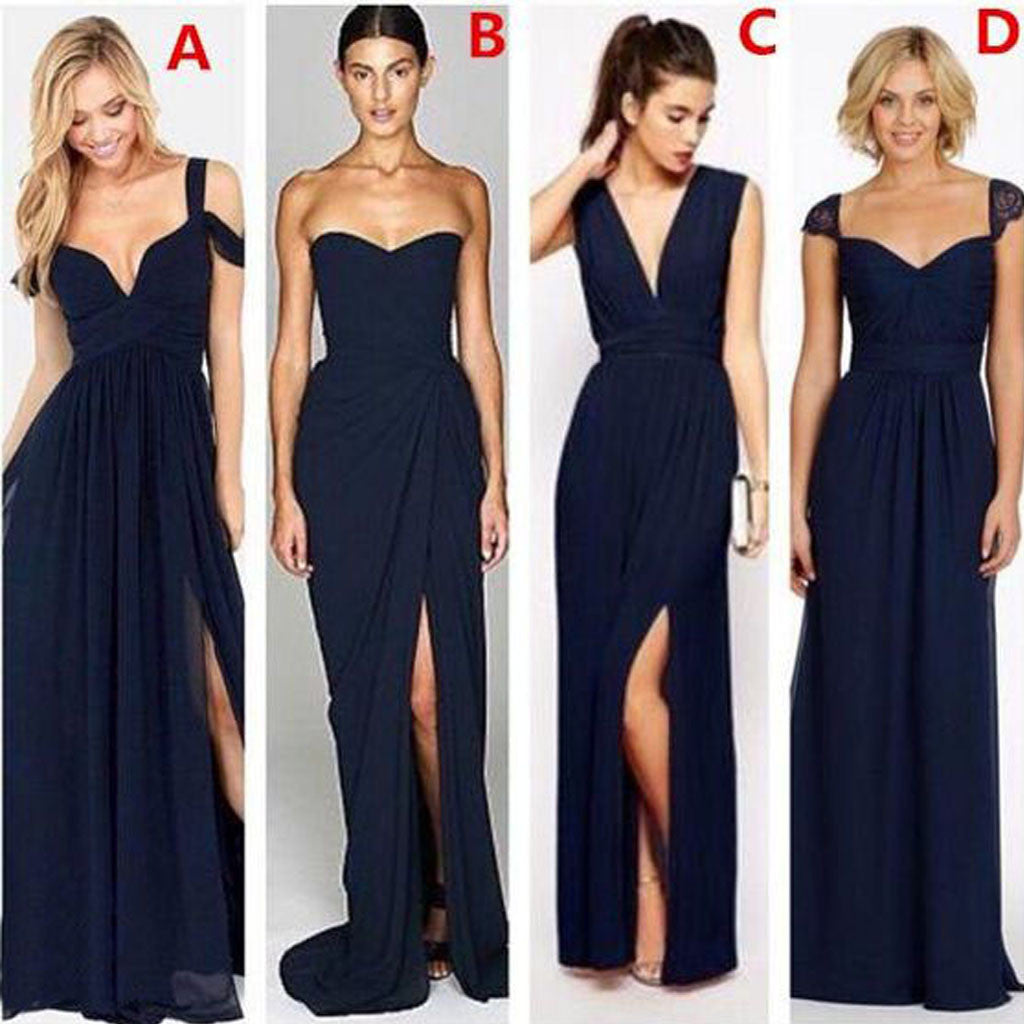 Most Popular Different Styles Mismatched Sexy Chiffon Navy Blue Formal Cheap Bridesmaid Dresses, WG180