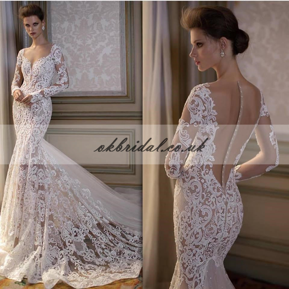 Detachable Lace Charming Bridal Dress, Backless Tulle Sweet Heart Sexy –  OkBridal