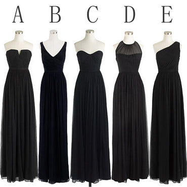 Cheap Simple Formal Chiffon One Shoulder Floor-Length A Line Maxi Bridesmaid Dresses, WG136