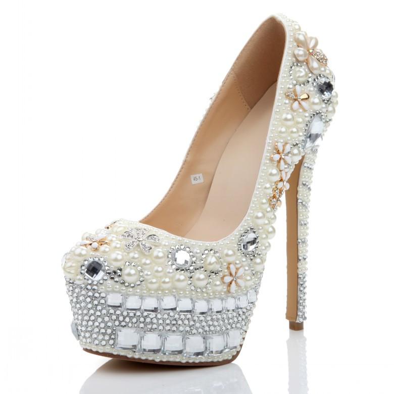 Pearl & rhinestone bling shoes