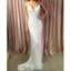 White Sequin Prom Dress, Spaghetti Straps V-Back Prom Dress, KX214