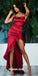 Spaghetti Straps High-Low Mermaid Sexy Prom Dresses, FC2192