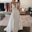 Cheap Spaghetti Straps V-Neck Wedding Dresses, Charming A-Line Satin Backless Dresses, KX1008