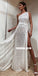One Shoulder Sparkly Sequin Sexy Slit Inexpensive A-Line Prom Dresses, FC2302