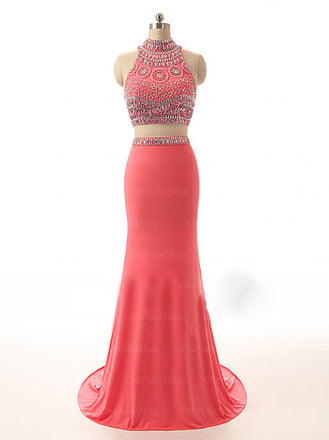 Coral 2 clearance piece prom dress