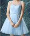 Light Blue Illusion Tulle Cute homecoming prom dresses, CM0017