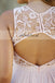 Round Neckline Pink Bridesmaid Dress, Lace chiffon Open-Back Bridesmaid Dress, KX263