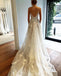 Long Lace Wedding Dress, Tulle Beach Wedding Dress, Spaghetti Strap Custom Made Wedding Dress, LB0266