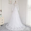 Lace Wedding Dress, Off Shoulder Long Sleeve Bridal Dress, Applique Sequin Wedding Dress, LB0283