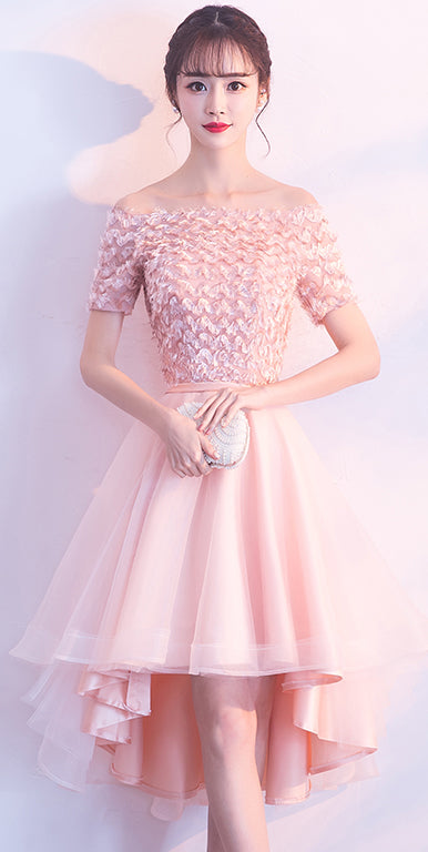 New Arrival High-Low Applique Homecoming Dresses, A-Line Organza Cheap New Arrival High-Low Applique Homecoming Dresses, A-Line Organza Cheap