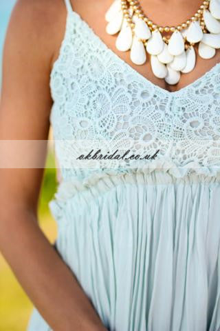 Cheapest Chiffon Bridesmaid Dress, Backless Lace Bridesmaid Dress, KX336