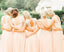 Charming Lace Top Blush Pink Chiffon Long Wedding Bridesmaid Dresses, WG348