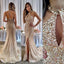 Sexy Beaded Backless Prom Dress, Luxury Tulle Mermaid Prom Dress, KX411