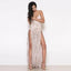 Sexy V-Neck Backless Slit A-Line Sparkle Spaghetti Straps Prom Dress, FC430