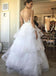 Long Lace Wedding Dress, A-Line Organza V-Back Wedding Dress, SleevelessFloor-Length Wedding Dress, LB0459