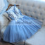 Tulle Sleeveless Homecoming Dress, Applique Knee-Length Homecoming Dress, KX472