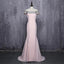Hot Sale Off Shoulder Floor-Length Pink Beaded Sequins Long Mermaid Bridesmaid Dresses, 220049