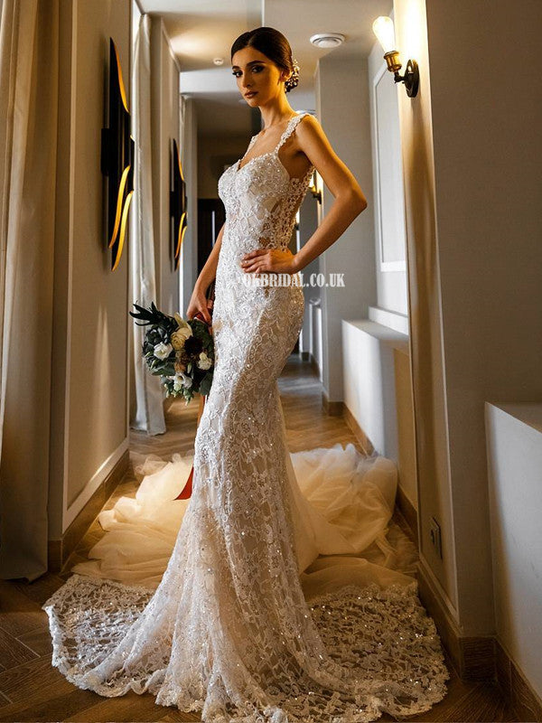 Popular Lace Mermaid Sexy Backless Wedding Dresses, FC4964 Popular Lace Mermaid Sexy Backless Wedding Dresses, FC4964