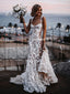 Stunning Mermaid Lace Backless Spaghetti Straps Wedding Dresses, FC5099
