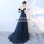 Off Shoulder Lace Prom Dress, Charming Applique Beaded Vintage Prom Dress, KX519