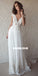 Charming A-Line V-Neck Applique Backless Tulle Wedding Dresses, KX566