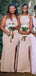Elegant Mermaid Spaghetti Straps Sleeveless Slit Bridesmaid Dress, FC5987