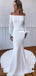 Long-sleeves Off Shoulder Mermaid Beaded Beach Wedding Dresses, FC5998