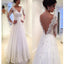 Popular Elegant Full Sleeve V Back Lace Inexpensive Bridal Long Wedding Dress, 220001