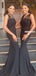 Black Tulle Mermaid Sweetheart Sleeveless Long Bridesmaid Dress, FC6069