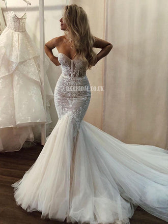 Elegant Lace Halter Backless Mermaid Long Wedding Dresses, FC5863  Wedding  gowns lace, Backless wedding dress, Halter wedding dress