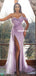 Charming Spaghetti Straps Mermaid Sexy High Slit Sparkle Sequin Prom Dresses, FC6248