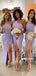 One Shoulder Mermaid Lilac Slit Backless Ankle-length Bridesmaid Dress, FC6309